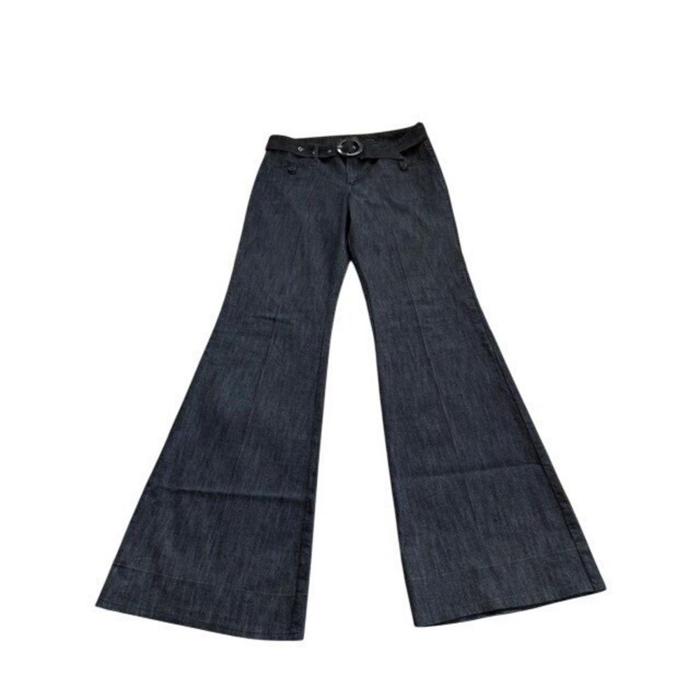 Madison Jeans Wide Leg Belted Dark‎ Wash Flare Bell Bottom Women's Size 10 NWOT